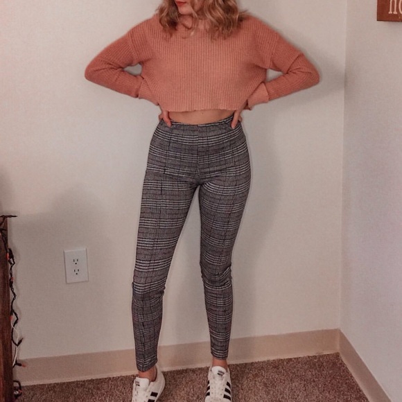 Cotton On Pants - Cotton On Plaid High Waisted Skinny Legging Pants